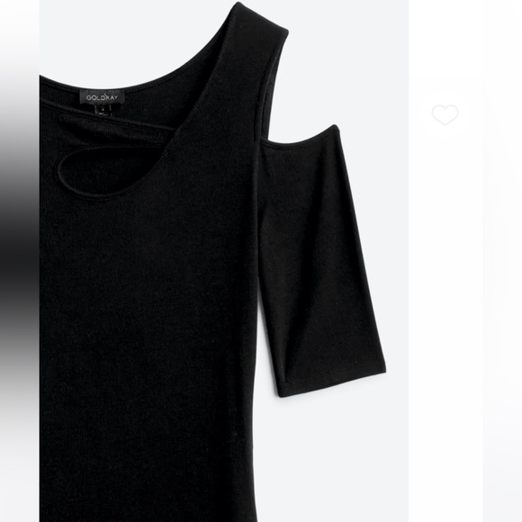 GOLDRAY Xandra Ribbed Knit Dress - Black - Size Large - Picture 3 of 3